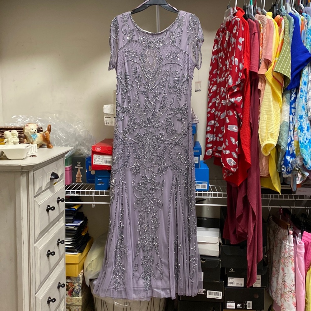 Beautifully beaded lavender mother of the groom dress!